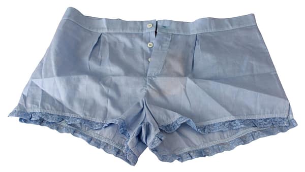 Blue lace cotton shorts underwear