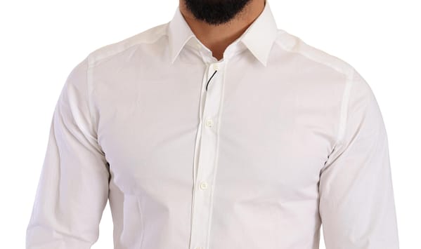 White cotton stretch formal shirt