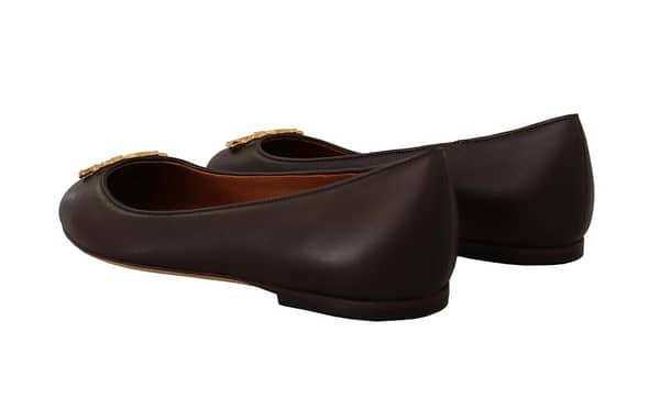 Brown dg logo slip on flats loafers shoes
