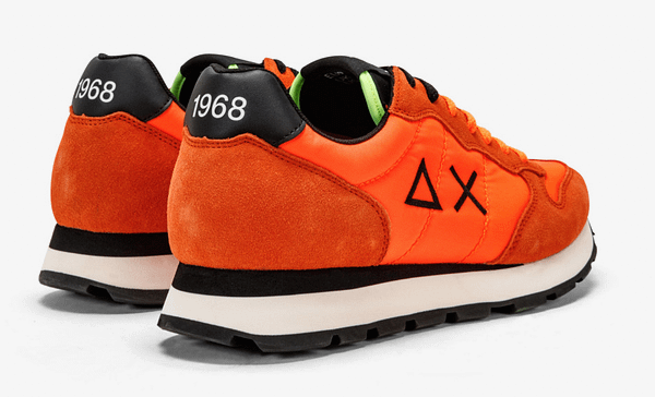 Orange leather sneakers