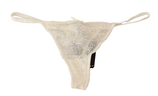 White floral mesh thong string panty underwear