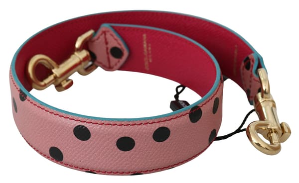 Dolce & gabbana pink polka dot leather shoulder strap