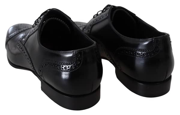 Black leather men derby formal loafers shoes