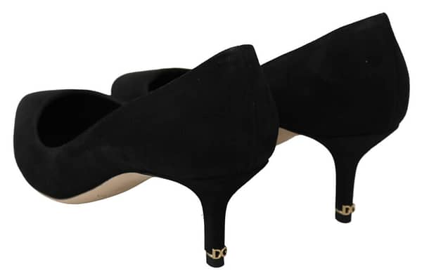 Black suede heels pumps classic shoes