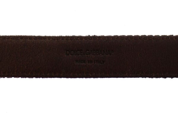 Brown leather logo cintura gürtel belt
