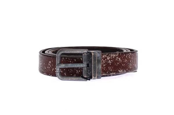 Dolce & gabbana brown leather logo belt