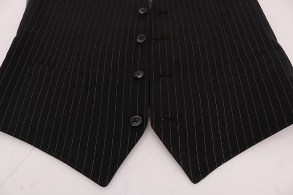 Black staff cotton striped vest