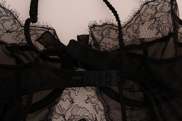 Black silk lace chemise lingerie top