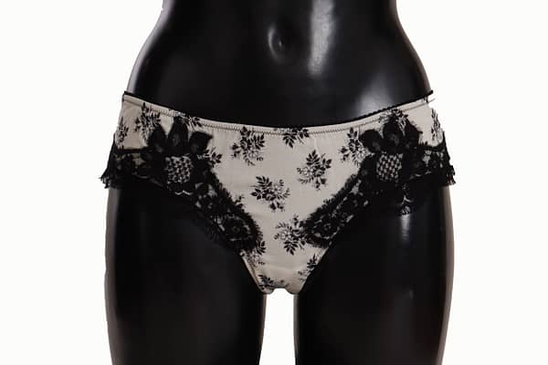 Dolce & gabbana white floral lace satin briefs underwear