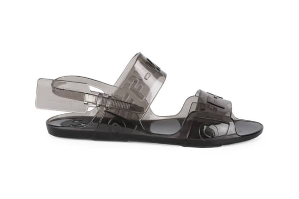 Off-white black polyvinyl sandal