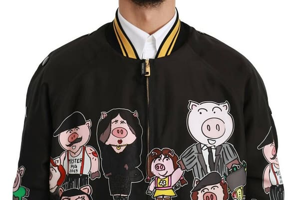 Black year of the pig bomber jacket