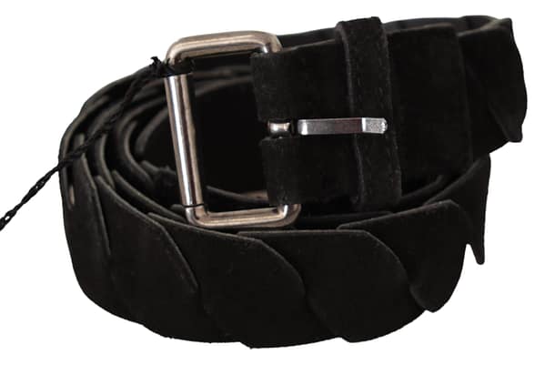 Black wx silver tone buckle waist belt