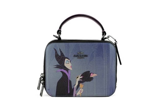 Coach disney maleficent motif crossgrain leather box crossbody handbag