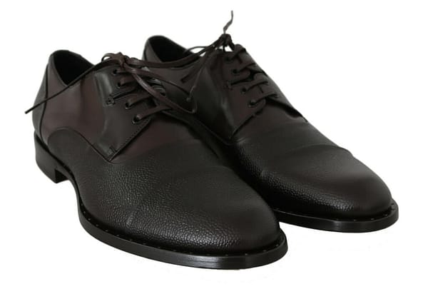 Brown leather laceups dress mens shoes