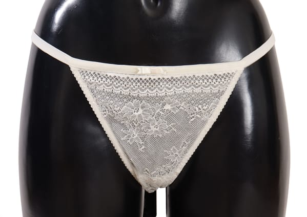 Dolce & gabbana white floral mesh thong string panty underwear