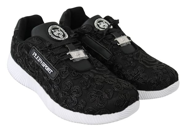Black polyester runner joice sneakers shoes