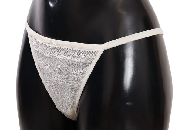 White floral mesh thong string panty underwear