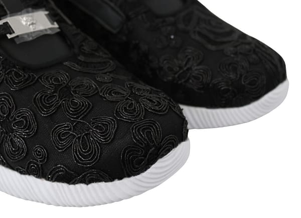 Black polyester runner joice sneakers shoes