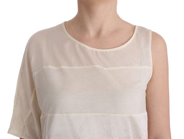 Beige asymmetric top blouse