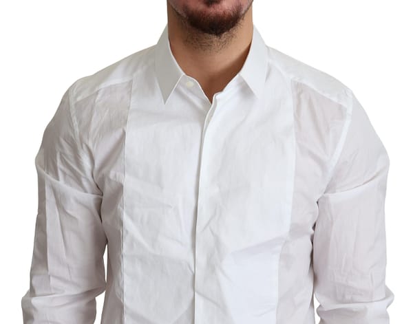 White formal cotton tuxedo dress shirt