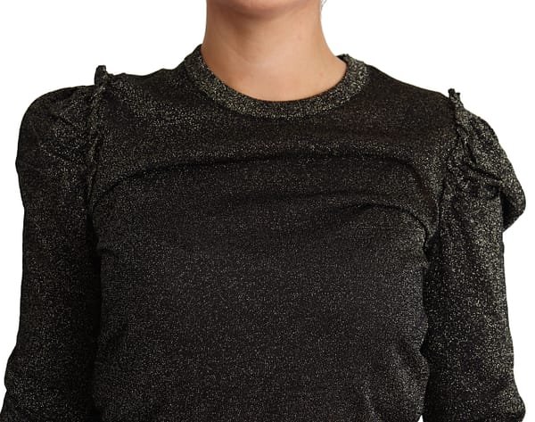 Black gold cropped women pullover sweater