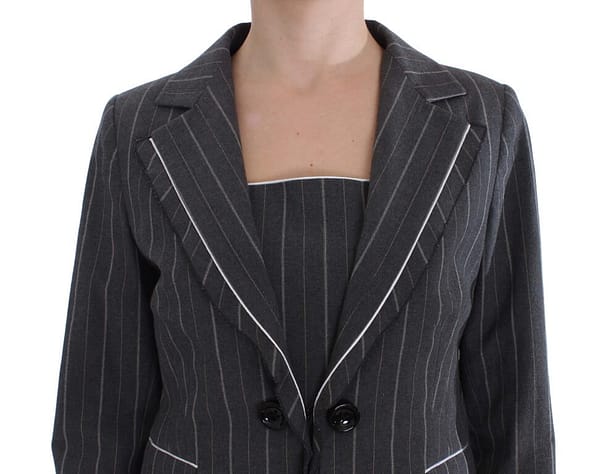 Gray stretch suit sheath dress & blazer set