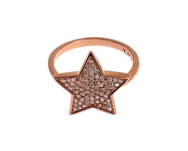 Womens clear cz star 925 silver ring