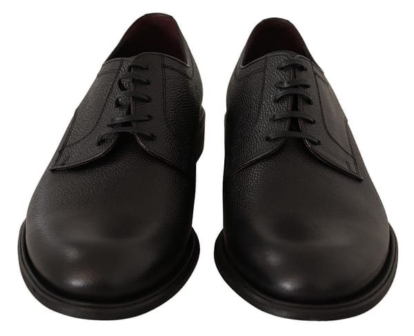 Black leather lace up mens formal derby shoes