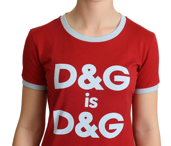 Red crewneck d&g top t-shirt
