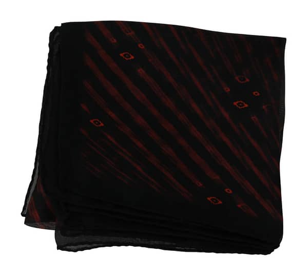 Black orange 100% silk branded scarf