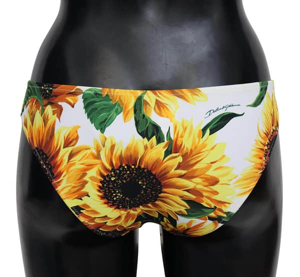 White sunflower swimwear beachwear bikini bottom