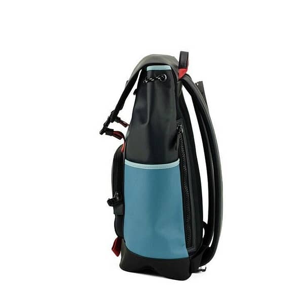 Large midnight colorblock smooth leather track backpack book bag