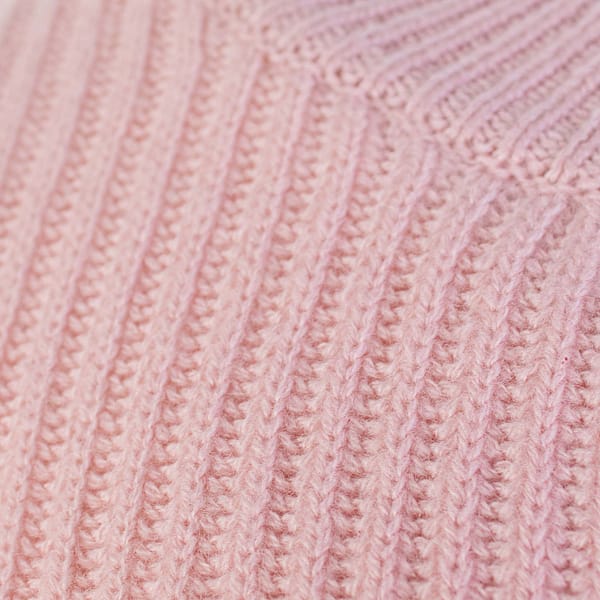 Pink ribbed cashmere sweater