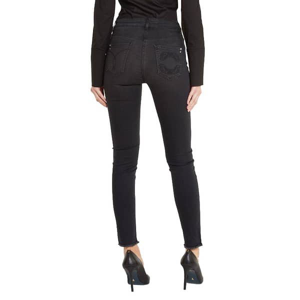 Black polyester jeans & pant