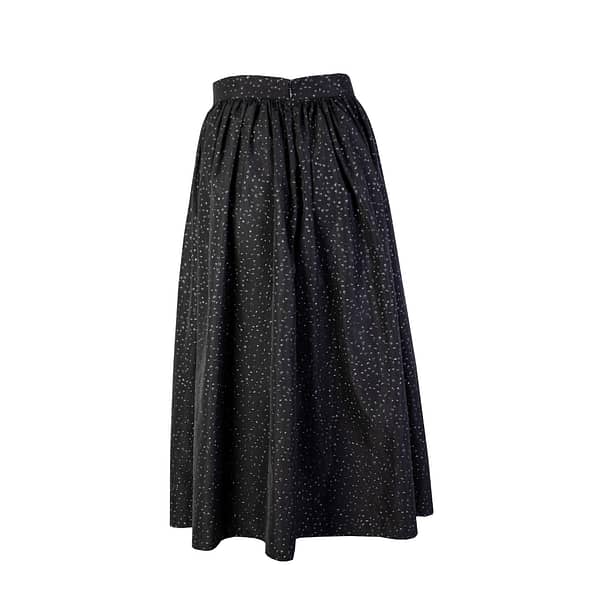 Black flared embellished skirt