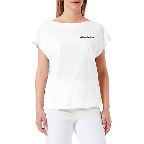 Love moschino white cotton tops & t-shirt
