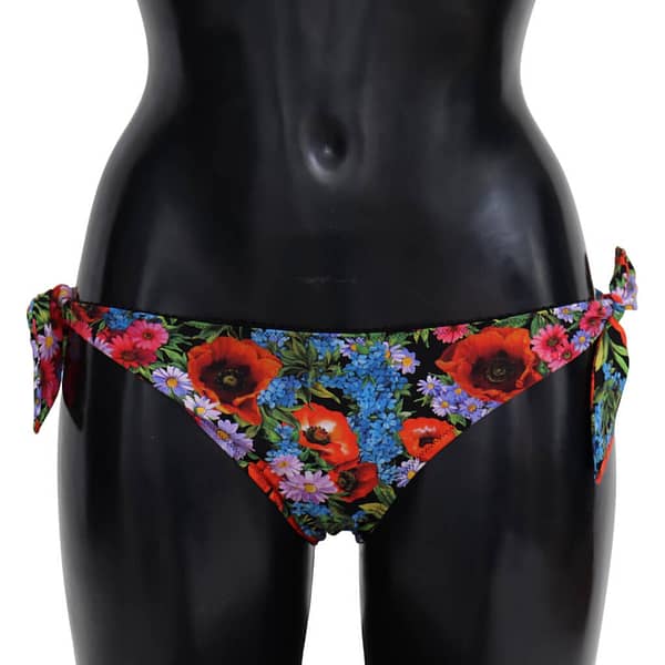 Dolce & gabbana multicolor floral swimwear beachwear bikini bottom