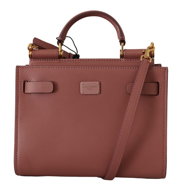 Dolce & gabbana pink leather small shoulder sicily satchel bag