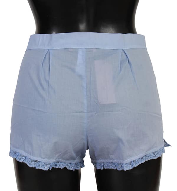 Blue lace cotton shorts underwear