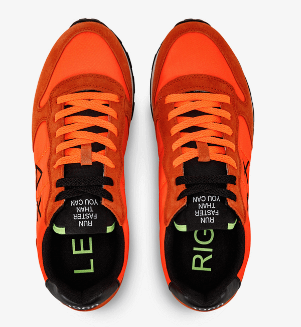 Orange leather sneakers