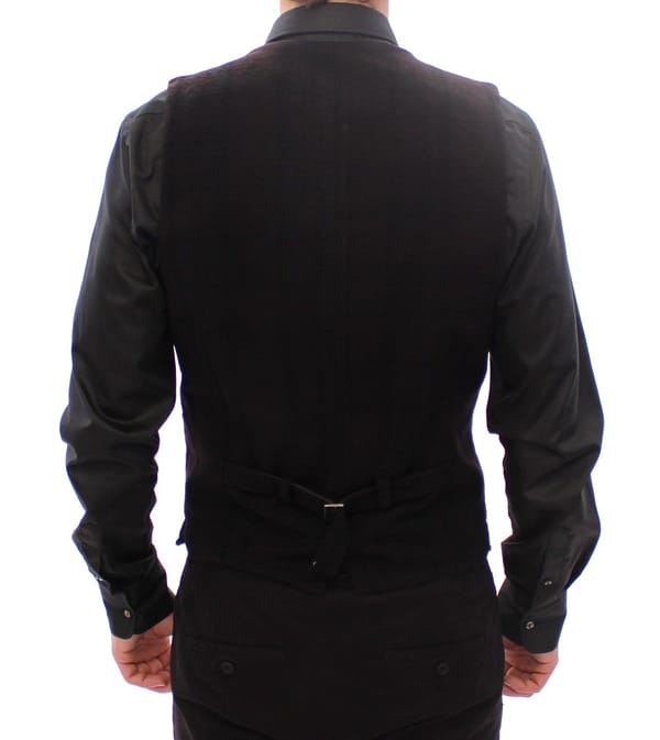 Black manchester single breasted vest