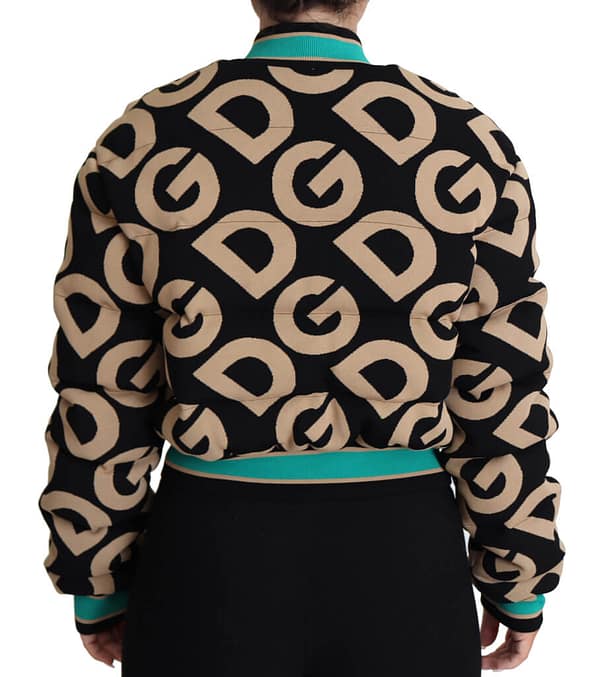 Multicolor dg logo print quilted bomber jacket