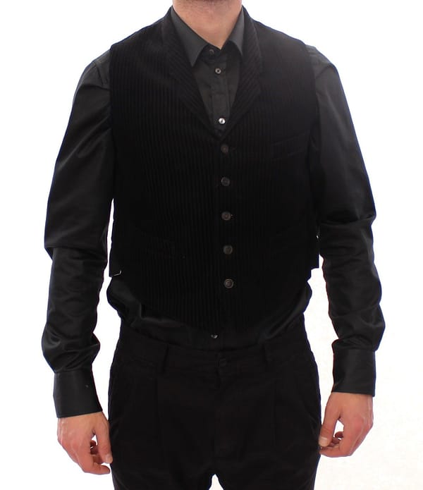 Dolce & gabbana black manchester single breasted vest