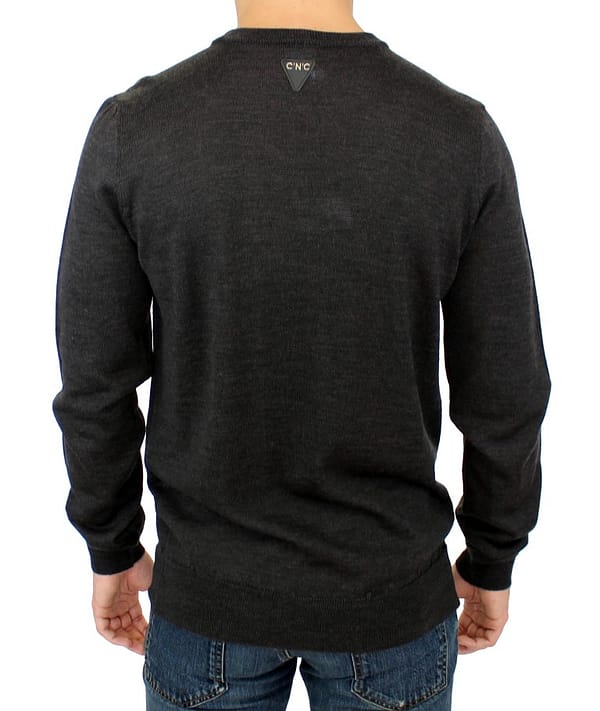Gray crewneck pullover sweater