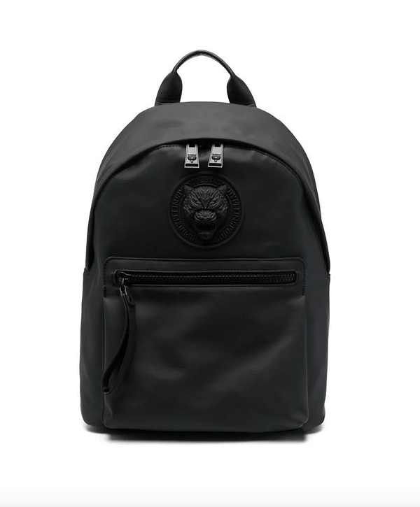 Plein sport black polyurethane backpack