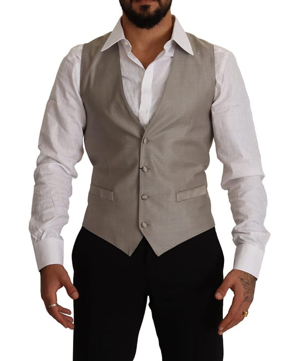 Dolce & gabbana beige wool single breasted waistcoat vest