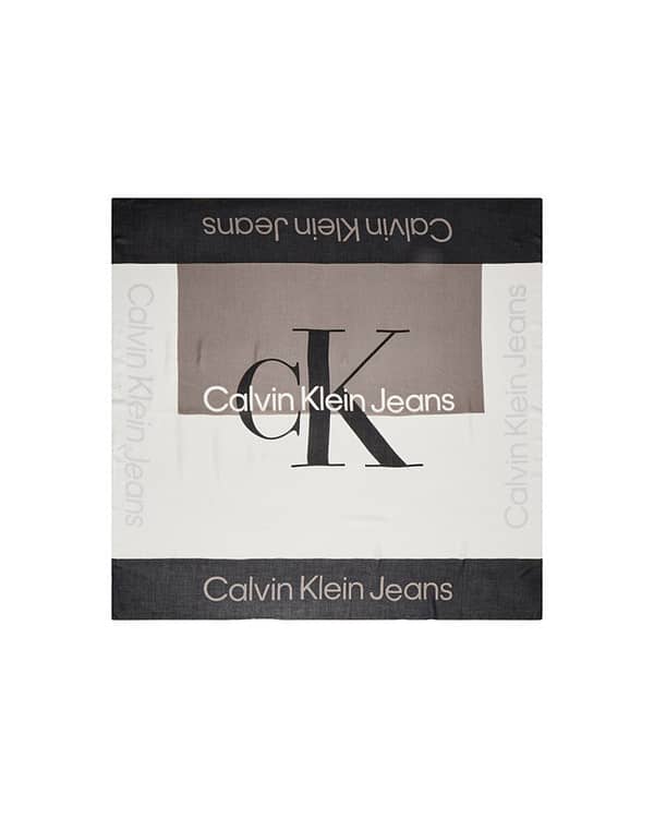 Calvin klein jeans sciarpa logo block shawl 130 x130