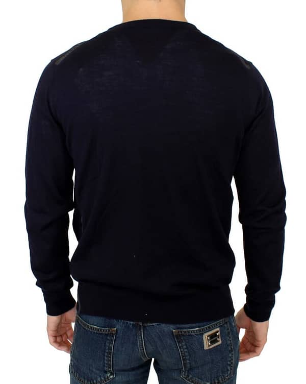 Blue full zip cardigan sweater