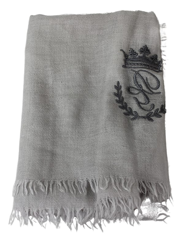 Scarf off white dg crown embroidery neck wrap
