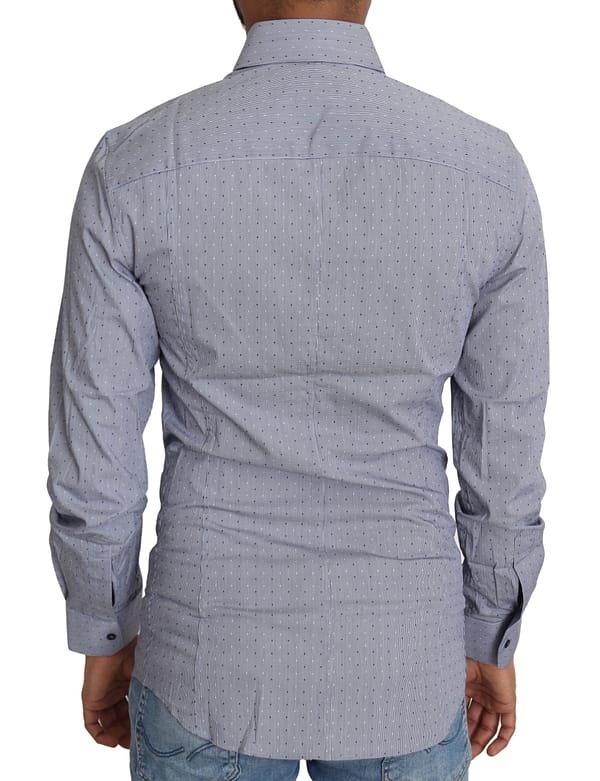 Gray dotted semi fitted formal sicilia shirt